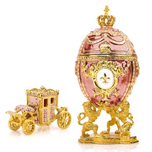 ultimage gift pink faberge egg with a faberge carriage