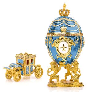 aqua faberge egg carriage replica set and gift box the perfect gift for your special lady